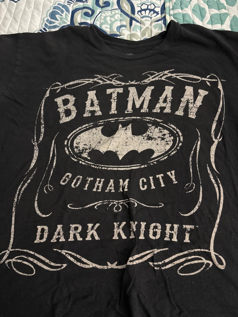 DC Comics Batman Black and White 'Dark Knight' Short Sleeve Tee